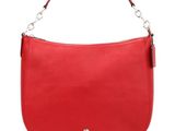 coach red leather hobo bag