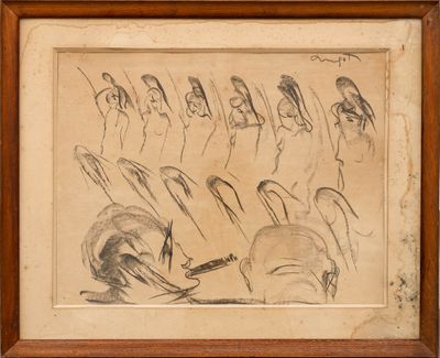 une image représentant un dessin d'un groupe d'oiseaux dans un cadre en bois