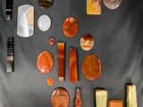 many different types of stones on the table