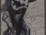 drawing of a man and a woman hugging each other on a piece of paper