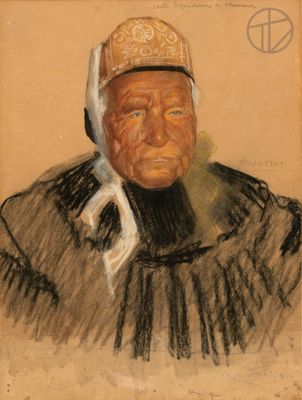portrait of an old man wearing a hat and a scarf