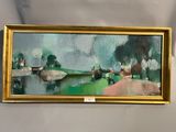 un tableau sur le mur d'une pièce avec un tableau sur le mur