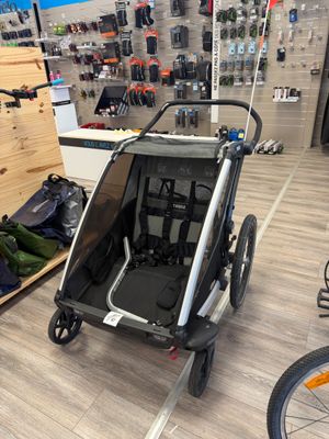 a baby stroller in the middle of a store