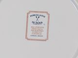 a plate with a label on it that says porceline de paris