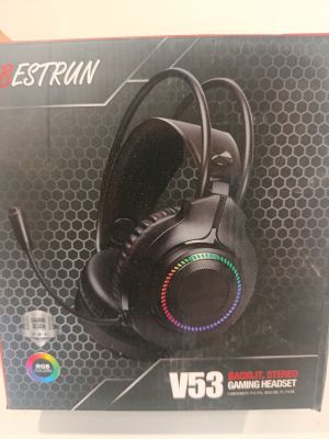 the box of the gaming headset is open and ready to be used