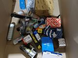 a box full of assorted items sitting on the floor