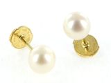 two pairs of pearl and gold earrings on a white background