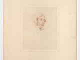 a drawing of a man ' s face in a square frame