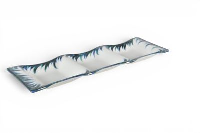 BERNARD GILBERT Plat à trois compartiments en verre opaline …