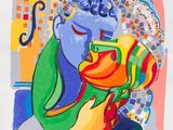 an image of a painting of a woman holding a cup