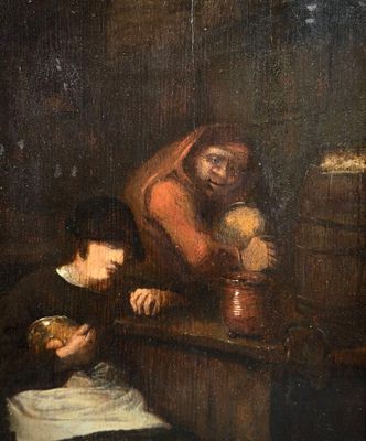an image of a painting of a man and a woman sitting at a table