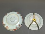 two plates that are sitting next to each other on a table