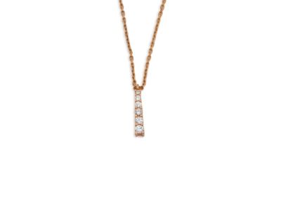 Collier en or rose 750 millièmes, retenant un pendentif long…