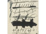 un dessin en noir et blanc représentant une feuille de papier sur laquelle figurent des inscriptions