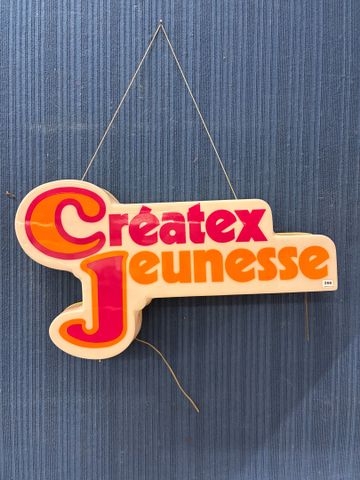 Enseigne lumineuse une face « Créatex Jeunesse » (fil coupé), 40x...