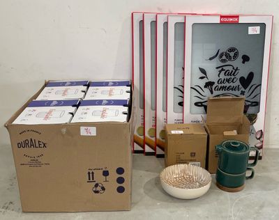 many boxes of items that are sitting on the floor