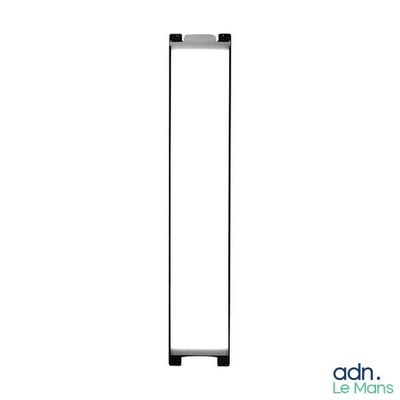 an image of a black and white picture of a floor lamp