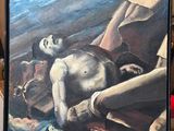 une photo d'un tableau représentant un homme allongé par terre