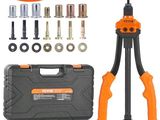 un gros plan d'une trousse à outils contenant des outils, sur fond blanc