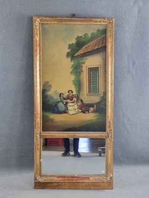 a picture of a painting on the wall of a mirror