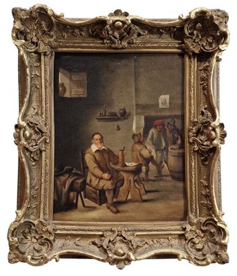 une image représentant un tableau où l'on voit un homme assis à une table dans une pièce