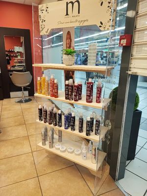 a display of hair products for sale in a store