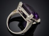 an art deco amethorate and diamond ring