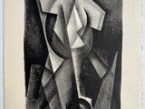 un dessin en noir et blanc représentant un homme coiffé d'un chapeau