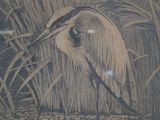 a picture of a painting of a bird in the water