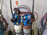 de nombreux types de bouteilles de gaz propane sur un chariot