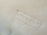 a close up of a piece of ice with a sticker on it