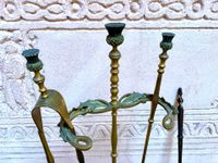 Nécéssaire de cheminée en bronze doré et sculpté de chardons… (photo 3)