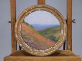 a picture of a painting of a landscape in a frame