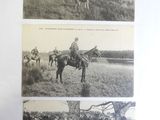 trois photos en noir et blanc représentant un homme à cheval dans un champ