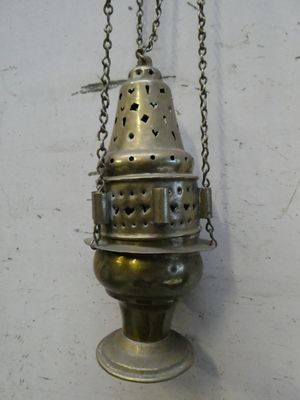 Encensoir en bronze et laiton - XIXe - H.