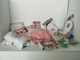 a picture of a shelf with a lot of items on it