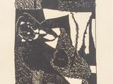 an image of a black and white drawing of a man with a guitar