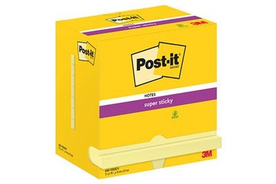 post - it super sticky notes, 3 x 3, canary yellow, 100 sheets