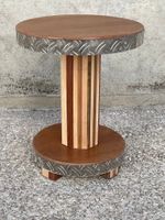 Roger BOUSCAYROL (1929) Tabouret en merisier et plaques de m… (photo 2)