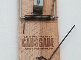 a mousetrace with a piece of wood attached to it