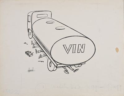 une image représentant un dessin d'un char d'assaut posé sur une table