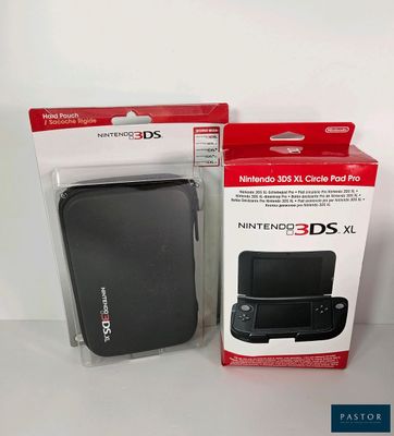 packaging of nintendo 3ds xl and a nintendo 3ds xl