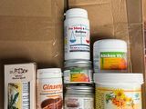 a cardboard box filled with different types of food