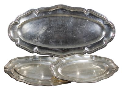 RAVINET D'ENFERT - Suite de 2 PLATS ovales de service et PLA…