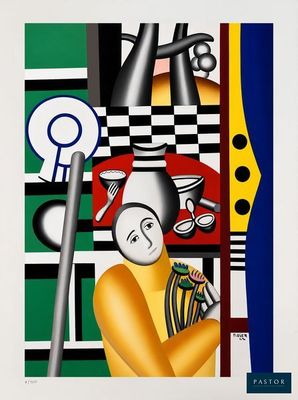 une image représentant un tableau où l'on voit un homme tenant un couteau et une fourchette
