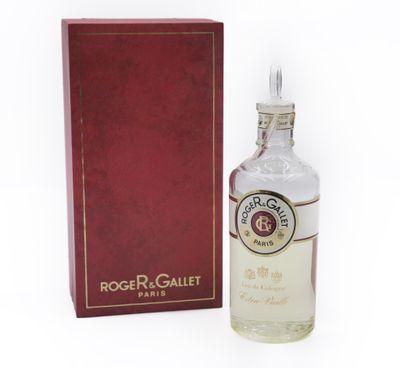 the bottle of roger gallet is next to a red box
