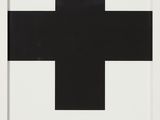 an image of a black and white cross in a white frame