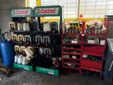 many different types of gas pumps in this garage