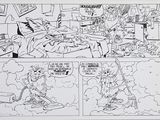 comic strip of a comic strip with a cat in a bed and a cat on the bed