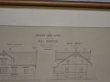 drawing of a two story house with a second story and a second story
